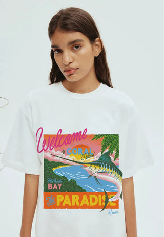 coral bay tee, alemais, oversized tee, dressy tshirt, everyday wear, graphic tee, crew neck tshirt
