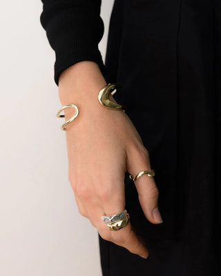 Wave Ring: Brass 18K Gold