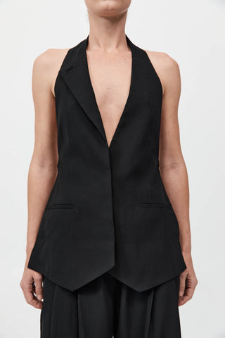 Wool Double Layer Blazer, Black