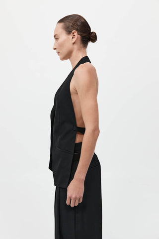Wool Double Layer Blazer, Black