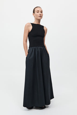 Bateau Cut Out Dress, Black