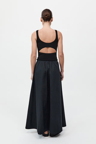 Bateau Cut Out Dress, Black