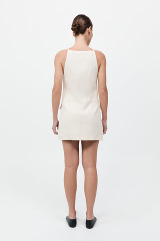 Hybrid Tailored Mini Dress, Off White