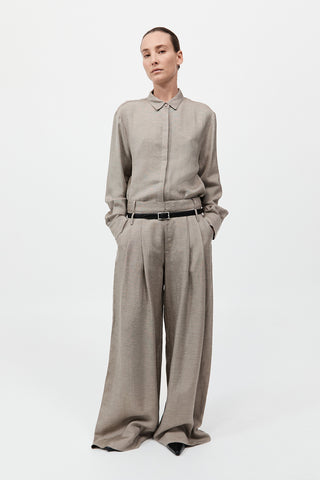 Melange Double Loop Pants, Rye