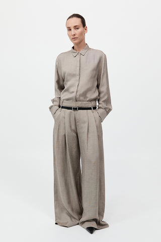 Melange Double Loop Pants, Rye