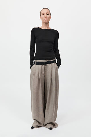 Melange Double Loop Pants, Rye