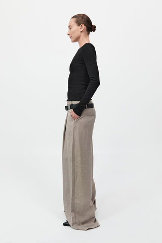 Melange Double Loop Pants, Rye