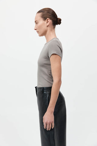 organic cotton baby tee, slate baby tee, st agni, short sleeve top, high neck top, 100% organic cotton tee, baby tee