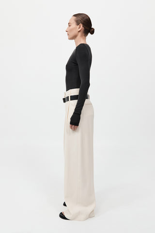 Bateau Long Sleeve Jersey Top, Black
