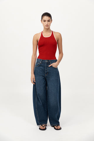 Mid Rise Balloon Jeans - Dark Indigo