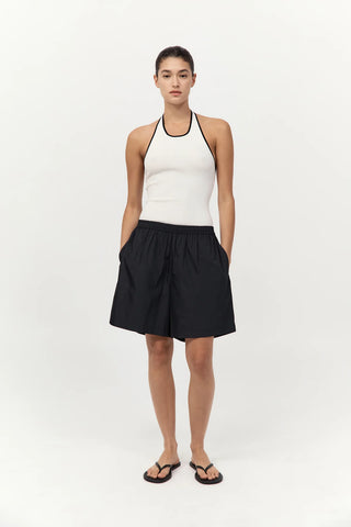 Black Paper Taffeta Short
