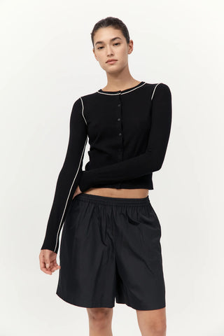 Black Paper Taffeta Short