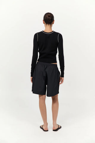 Black Paper Taffeta Short
