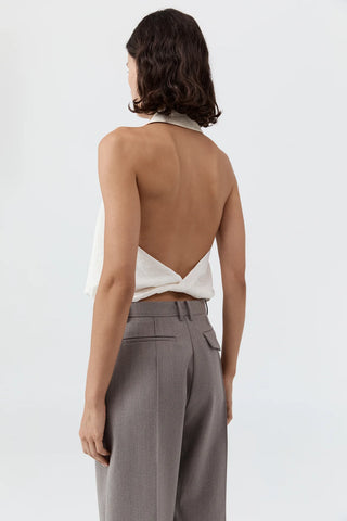 Cloud Twist Halter Top, Off White