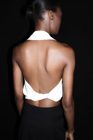 Cloud Twist Halter Top, Off White