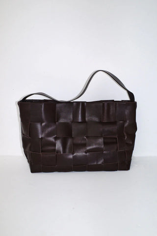 Chocolate Woven Tote Large