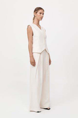 minimal tailored vest, st agni, top, vest, ivory vest, structured vest, vest set, cotton vest, linen vest