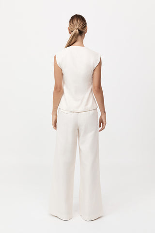 minimal tailored vest, st agni, top, vest, ivory vest, structured vest, vest set, cotton vest, linen vest