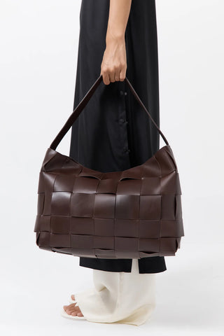 Chocolate Woven Tote Large