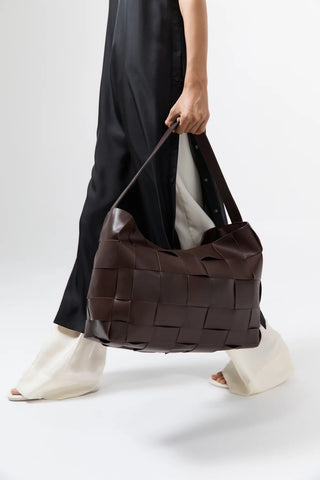 Chocolate Woven Tote Large
