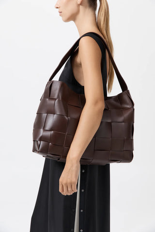 Chocolate Woven Tote Large