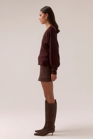 SENTIMENT KNIT CARDI - PLUM