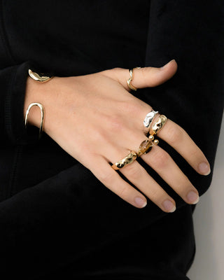 Wave Ring: Brass 18K Gold
