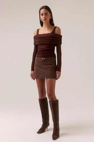 ELAIAN LONG-SLEEVE TOP - RAISIN
