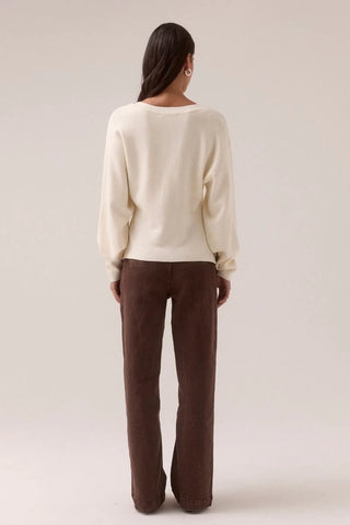 SENTIMENT KNIT CARDI - CHALK