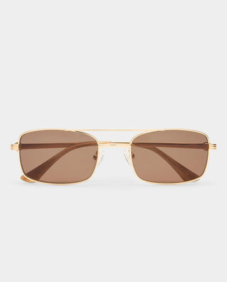 Gold aviator frame with brown lens sunglasses