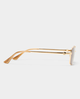 Gold aviator frame with brown lens sunglasses