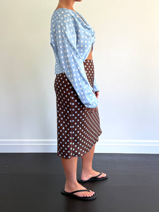 Leo Skirt, Chocolate Polka Dot