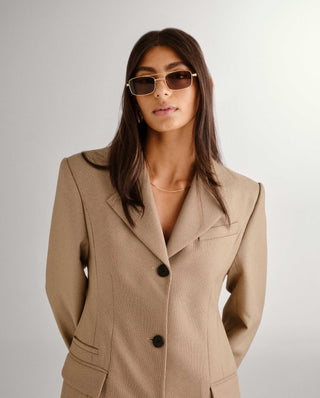 Gold aviator frame with brown lens sunglasses