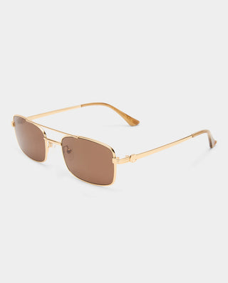 Gold aviator frame with brown lens sunglasses