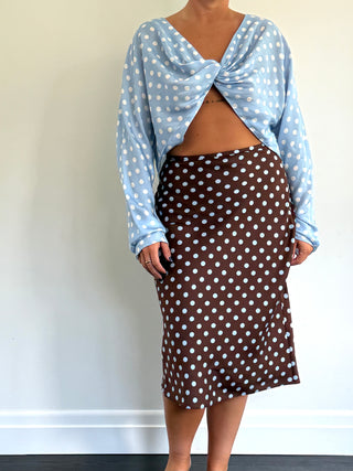 Leo Skirt, Chocolate Polka Dot