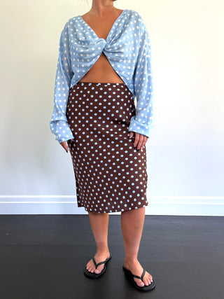 Leo Skirt, Chocolate Polka Dot