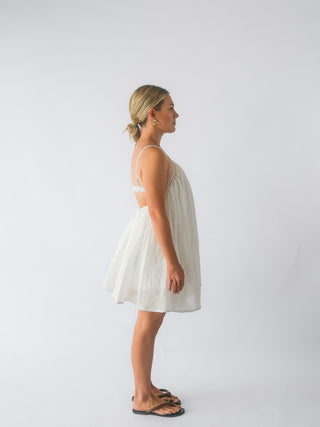 Paolo Backless Mini Dress in Ivory