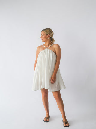 Paolo Backless Mini Dress in Ivory