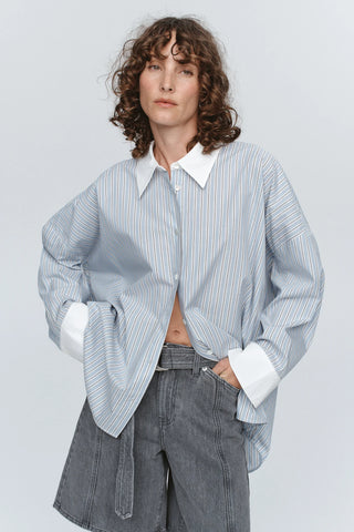 Edie Shirt, Bleu Stripe