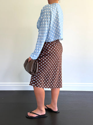 Leo Skirt, Chocolate Polka Dot