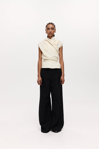 chaimberlain top, harris tapper, evaluated top, high neck top, nylon top, sleeveless events top, ivory sleeveless top, ivory high neck top 