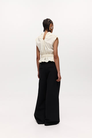 chaimberlain top, harris tapper, evaluated top, high neck top, nylon top, sleeveless events top, ivory sleeveless top, ivory high neck top 