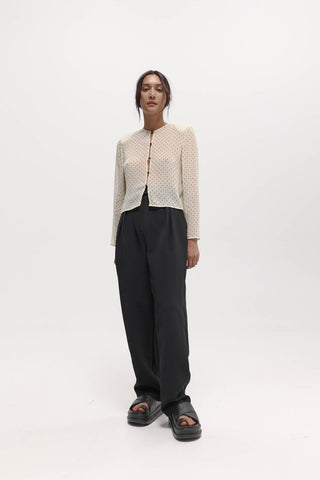 Eileen Top, Cream Polka Dot