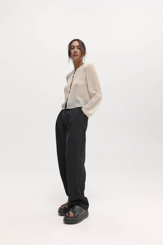 Eileen Top, Cream Polka Dot