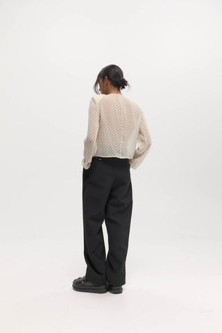 Eileen Top, Cream Polka Dot