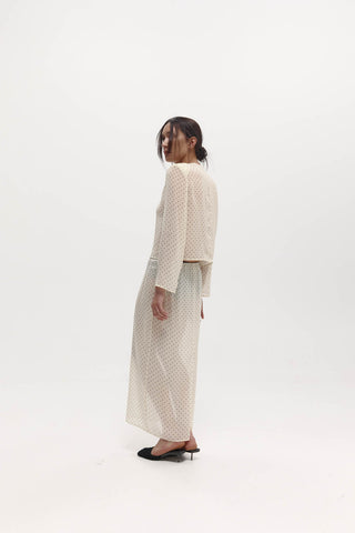 Eileen Top, Cream Polka Dot