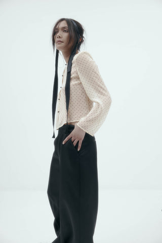 Eileen Top, Cream Polka Dot