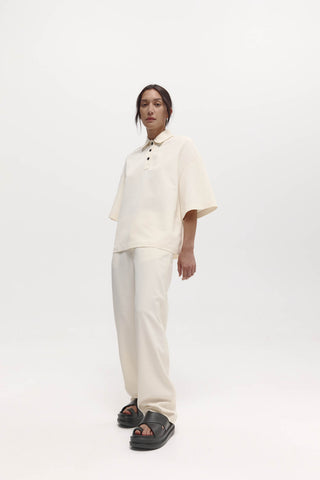 Short Sleeve Orwell Polo, Cream