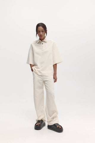 Short Sleeve Orwell Polo, Cream
