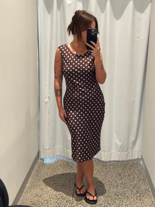 Leo Dress, Chocolate Polka Dot